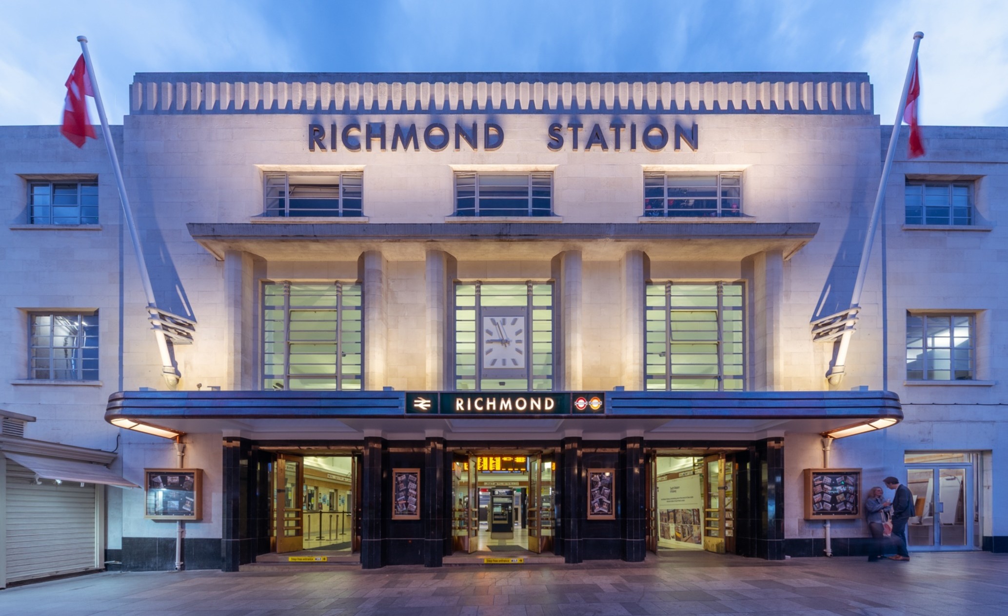 The front of Richmond Railway Station after the full restoration works have been completed